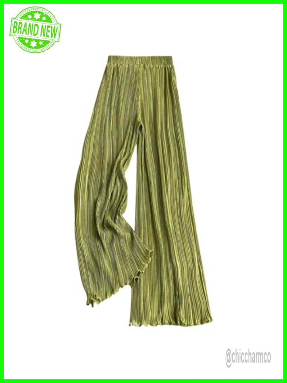 Wide Leg Palazzo Pants Pleated High Rise Casual Flowy Polyester